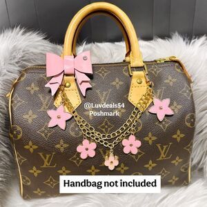 Pink flower  Charm with Matching Pink bow